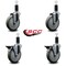 Service Caster 5'' Gray Poly Wheel Swivel 1-1/4'' Expanding Stem Caster Set 2 Brakes, 4PK SCC-EX20S514-PPUB-2-PLB-2-114 - alternate 5